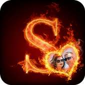 Fire Text Photo Frame on 9Apps