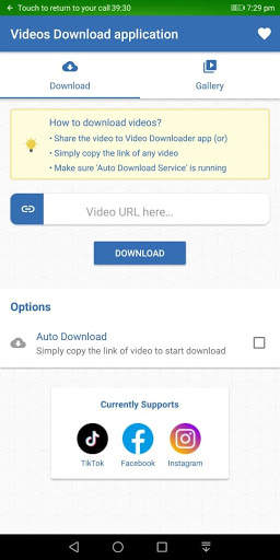 تطبيق تنزيل الفيديوهات 1 تصوير الشاشة
