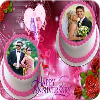 Anniversary Cake Dual Photo Frame on 9Apps