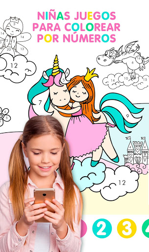 Niñas Juegos para Colorear - Girls Color by Number screenshot 1