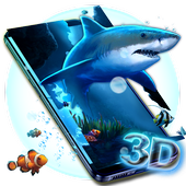 3D Blue Shark Parallax Theme icon