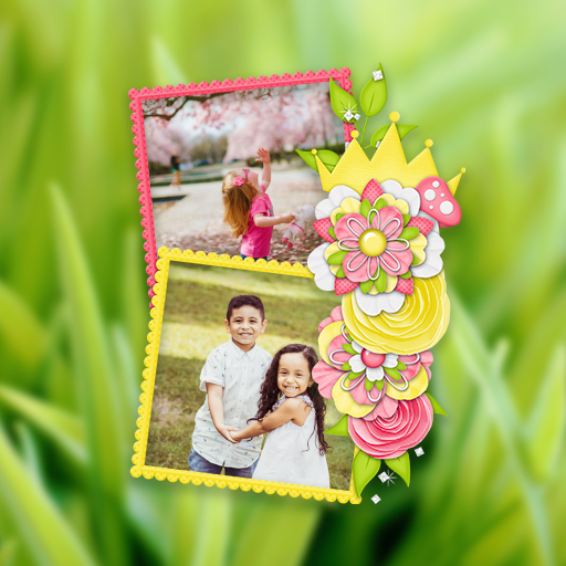 Awesome Double Photo Frame Garden Wale Application icon