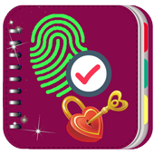 Top Secret Diary With FingerPrint and lock icon
