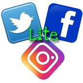 Instagram Twitter Facebook - 3 in One App Lite icon