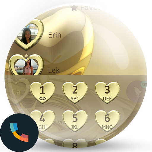 Dialer Theme Metal Gold Heart icon