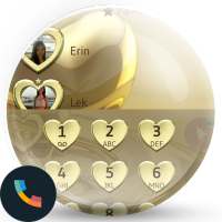 Dialer Theme Metal Gold Heart on 9Apps
