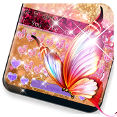 بريق تألق فراشة لوحة المفاتيح أيقونة