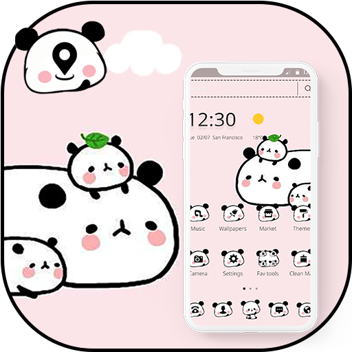 Cute Pink Cartoon Panda Baby Theme icon