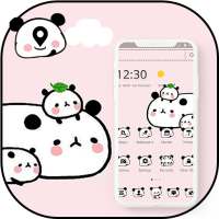 Cute Pink Cartoon Panda Baby Theme on 9Apps