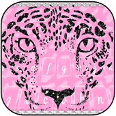 Glitter Cheetah in Pink &amp; Diamonds Keyboard Theme icon