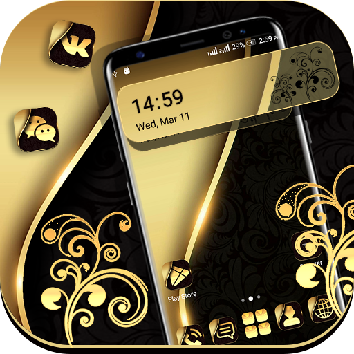 Gold Black Launcher Theme icon