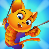 Cat Man Hook Swing superhero cat free games 2019 icon