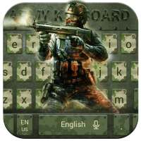 3D Army Camo Keyboard Theme