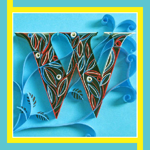 Stylist Quilling Paper Alphabets Design icon