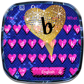Sequin Flip Heart Keyboard Theme أيقونة
