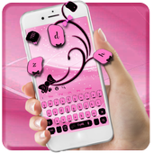 Pink Black Bow Keyboard Theme icon