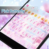 Pink Butterfly Eva GifKeyboard icon