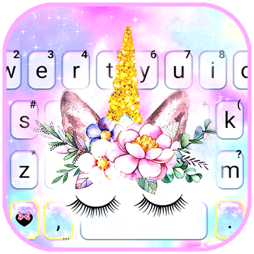 Galaxy Floral Unicorn Keyboard Theme icon