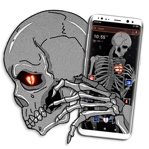 Broken Heart Skeleton Launcher Theme icon