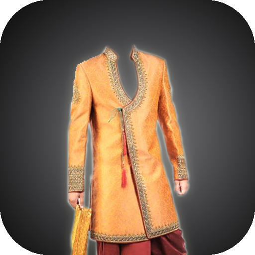 Sherwani suit photo montage icon