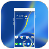 Theme for blue shining glass wallpaper icon