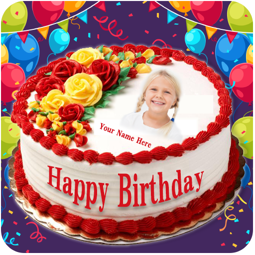 Birthday Cake With Name And Photo Frames icon