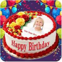 Birthday Cake With Name And Photo Frames