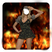 Woman Army Photo Suit icon