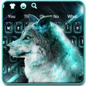 Cool Neon Wolf Keyboard Theme