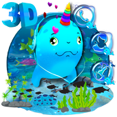 Animated Unicorn Fish Launcher Theme. icon