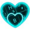 Live Neon Blue Heart Keyboard Theme on 9Apps