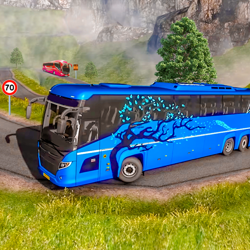 Off road uphill mountain Bus أيقونة