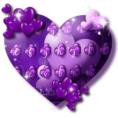 Purple Heart Balloon Keyboard icon