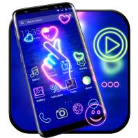 Neon Love Heart Theme APUS Launcher on 9Apps