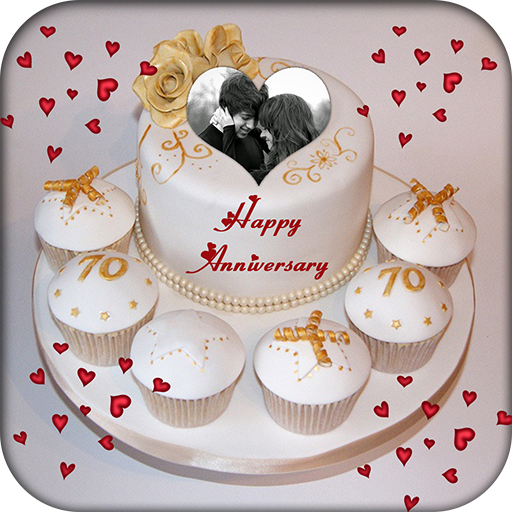Name Photo On Anniversary Cake أيقونة