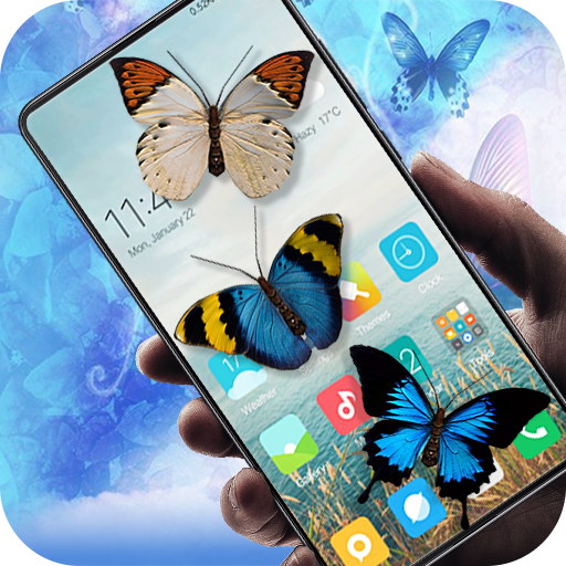 Butterfly in phone prank icon