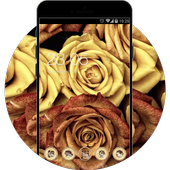 Gold Rose Launcher Theme: Love Wallpaper HD icon