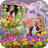 Flower Dual Photo Frame أيقونة
