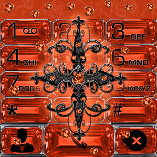 Orange Gothic Cross Dialer theme icon