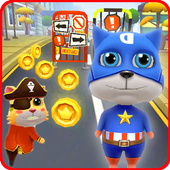 قط يركض cat كيتي جميلة أيقونة