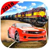 New City Car Racing Vs. Train Rival Hero on Road