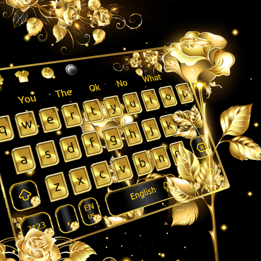 Luxurious Golden Rose Keyboard Theme icon