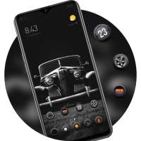 Nostalgic Classical Car theme Darkness bright road