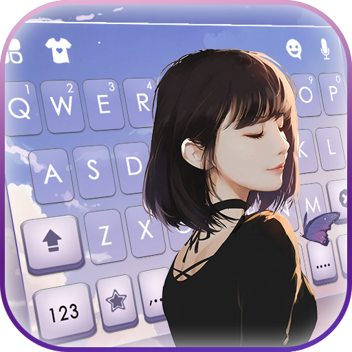 คีย์บอร์ดพื้นหลัง Cute Butterfly Girl icon