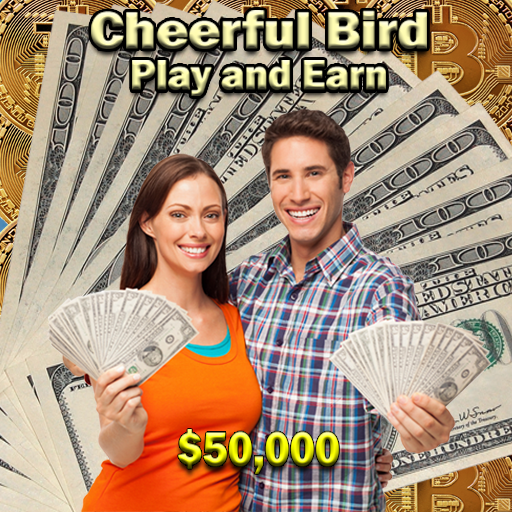 Cheerful bird. Get money. icon