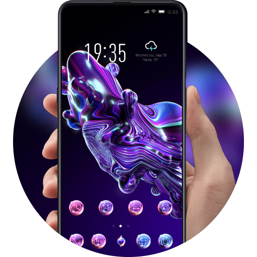 Abstract theme Purple irregular fluid icon