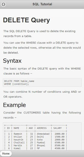 SQL Tutorials скриншот 3