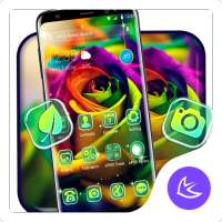 Colorful Rose APUS Launcher theme on 9Apps