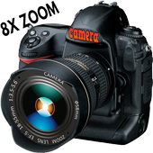 Cámara con zoom x8 icon