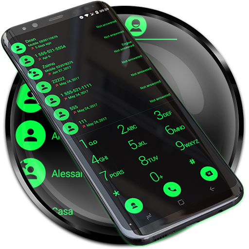 Dialer Theme Black Green drupe icon